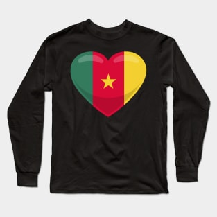 Cameroon Flag Heart Long Sleeve T-Shirt